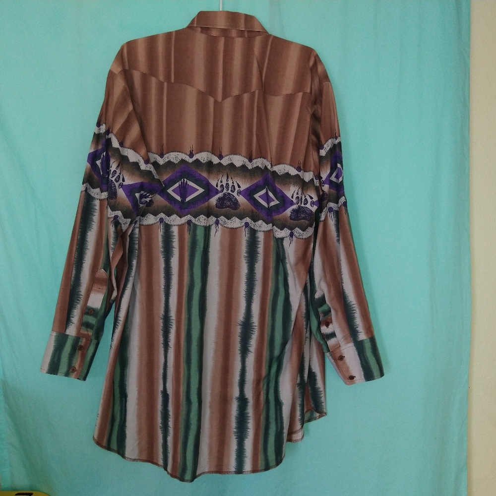 Panhandle Slim Western Shirt bear paw NWOT ranch festival vintage rodeo - Picture 2 of 3